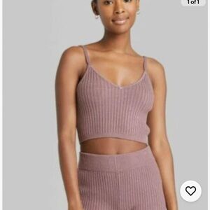Wild Fable Ribbed Knit Tank Top - Mauve XS